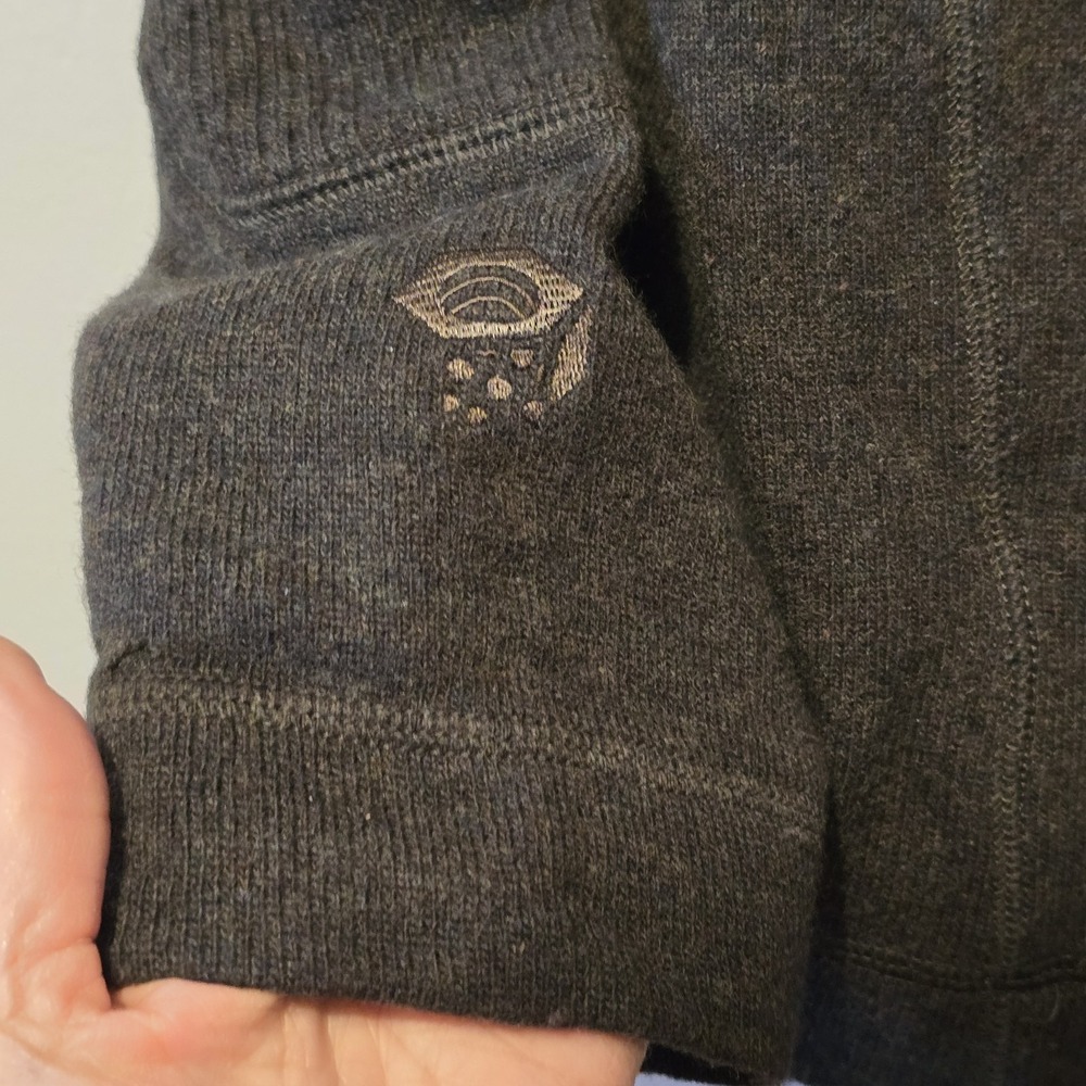 Mountain Hardwear Wool Blend Pullover Sweater Men LG Heather Black Zip Outdoor - Picture 11 of 11